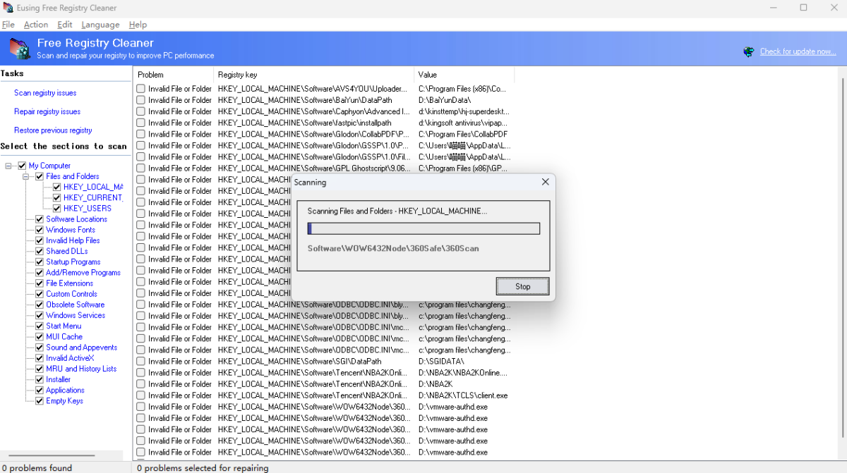 Eusing Free Registry Cleaner